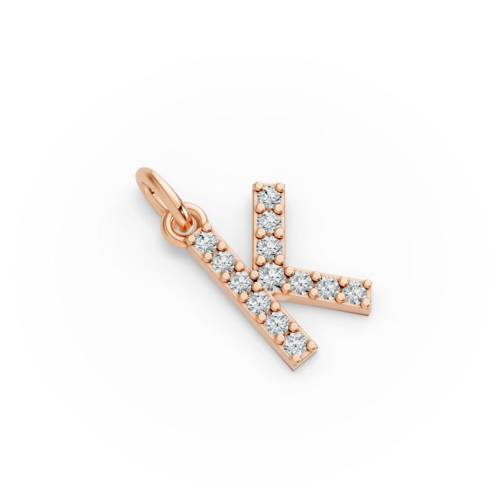 Round Shape Diamond Alphabet Collection in Gold