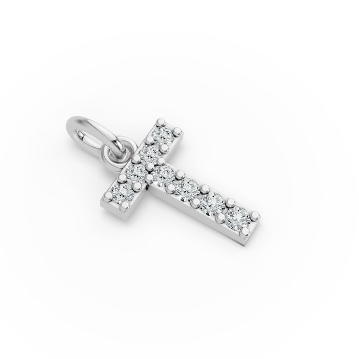 Round Shape Diamond Alphabet Collection in Gold