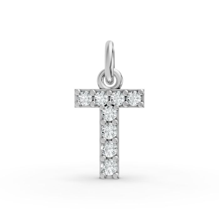 Round Shape Diamond Alphabet Collection in Gold