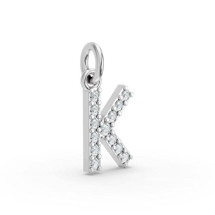 Round Shape Diamond Alphabet Collection in Gold