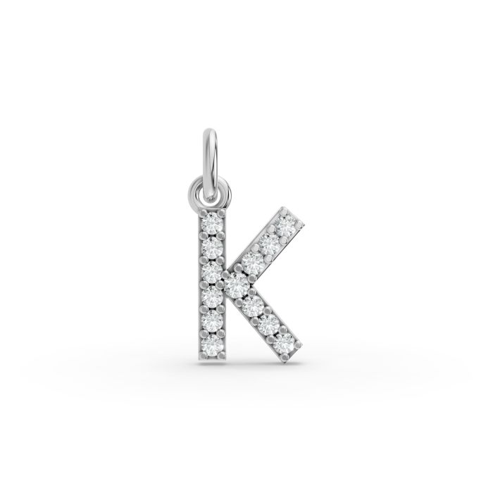 Round Shape Diamond Alphabet Collection in Gold