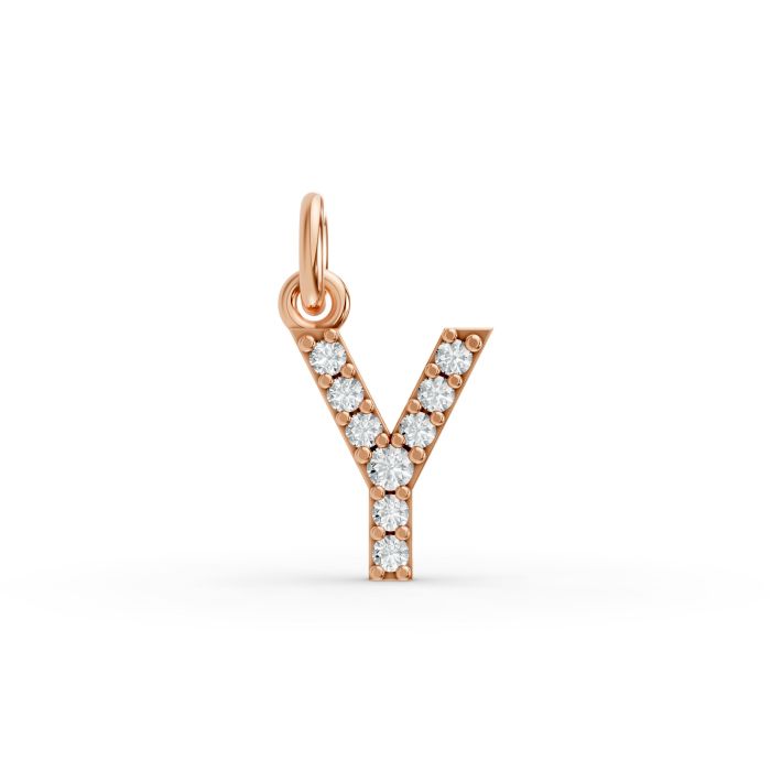 Round Shape Diamond Alphabet Collection in Gold