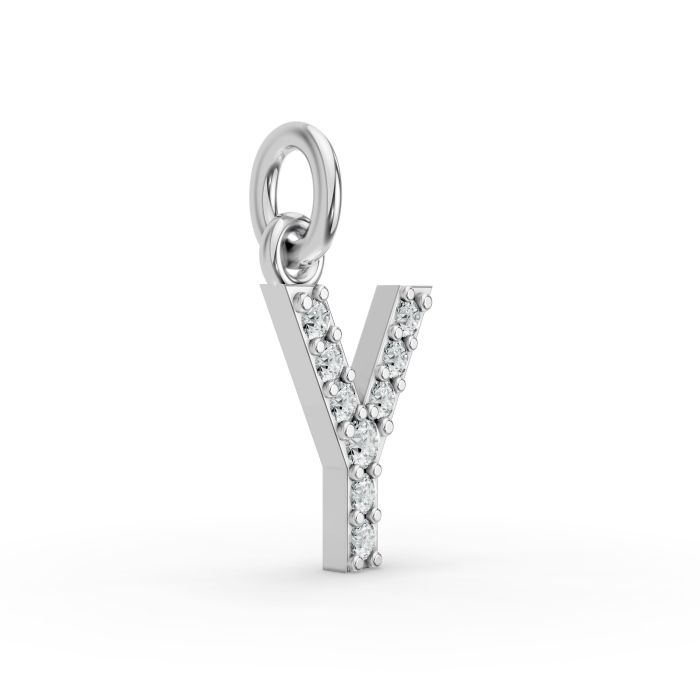 Round Shape Diamond Alphabet Collection in Gold