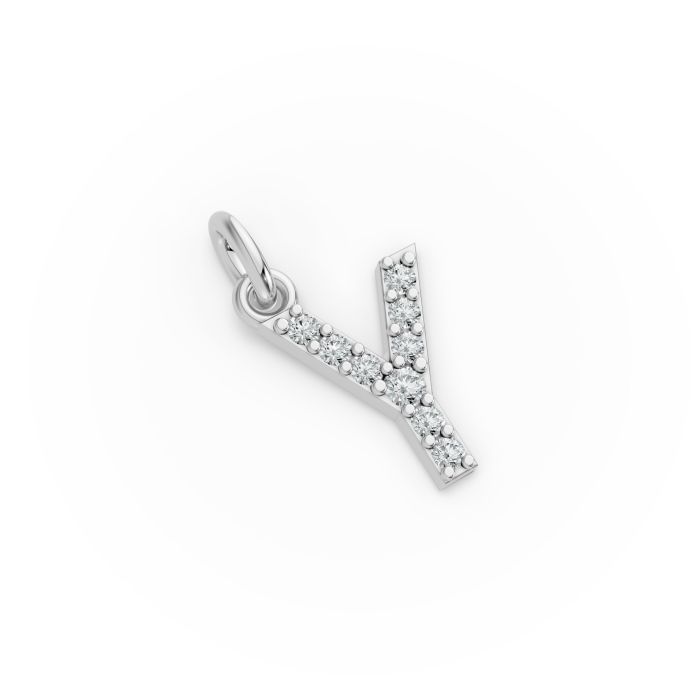Round Shape Diamond Alphabet Collection in Gold