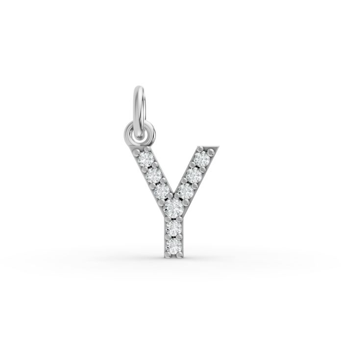 Round Shape Diamond Alphabet Collection in Gold