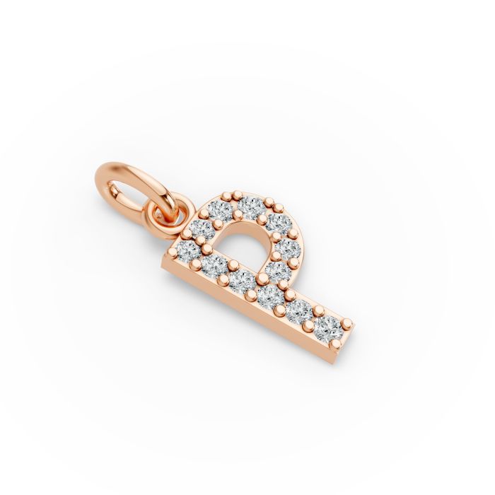 Round Shape Diamond Alphabet Collection in Gold