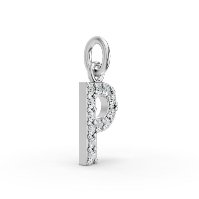 Round Shape Diamond Alphabet Collection in Gold