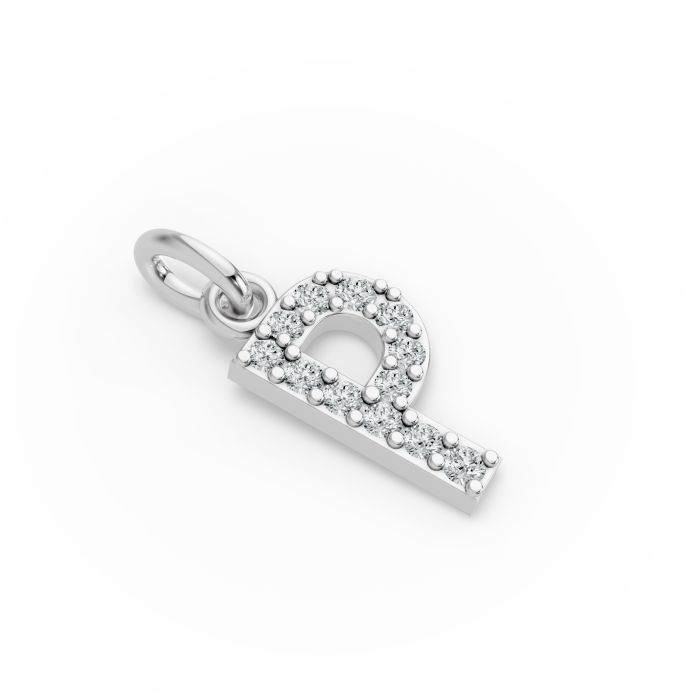 Round Shape Diamond Alphabet Collection in Gold