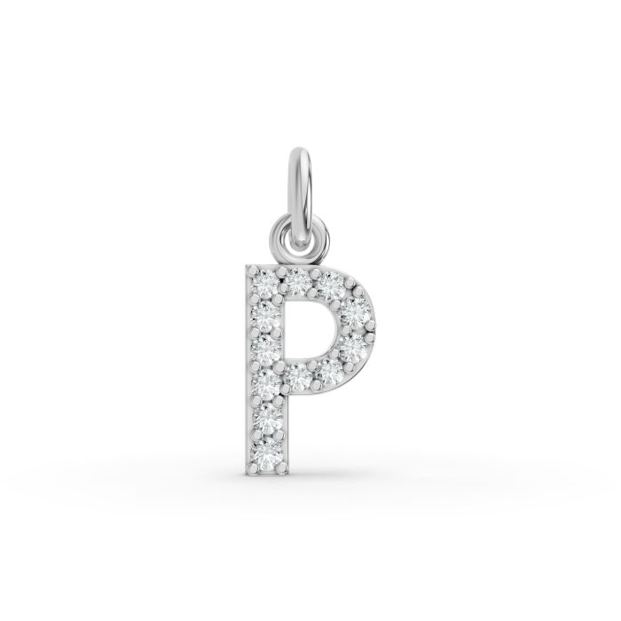 Round Shape Diamond Alphabet Collection in Gold