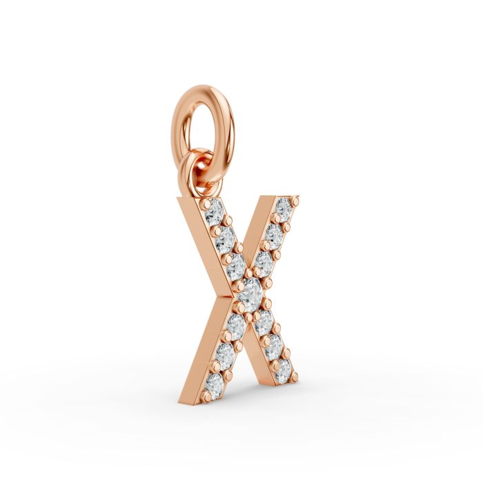 Round Shape Diamond Alphabet Collection in Gold