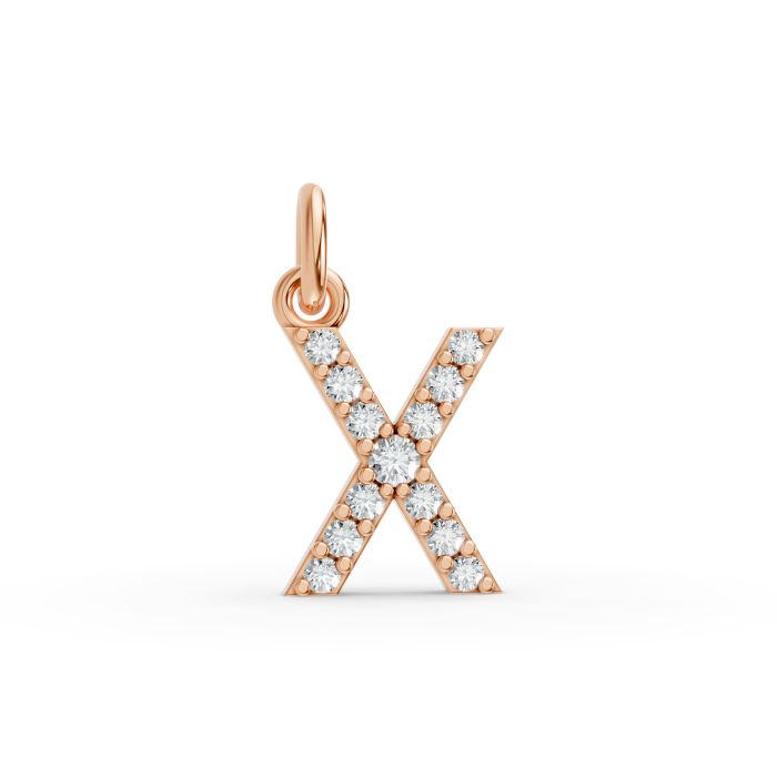 Round Shape Diamond Alphabet Collection in Gold