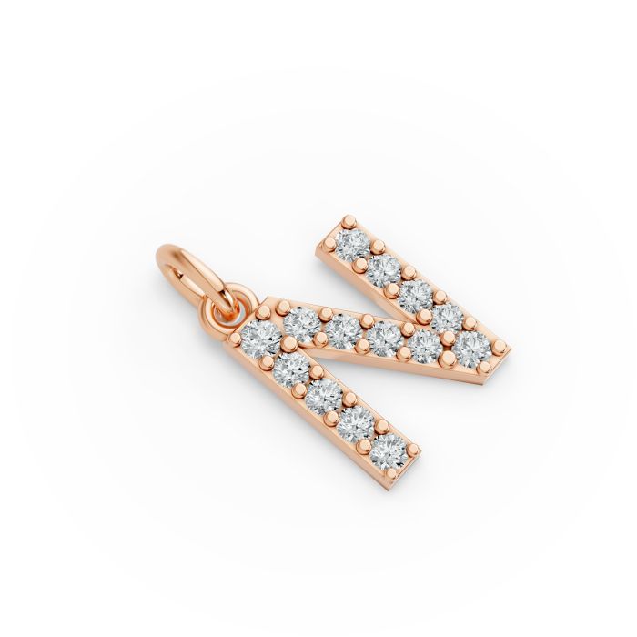 Round Shape Diamond Alphabet Collection in Gold