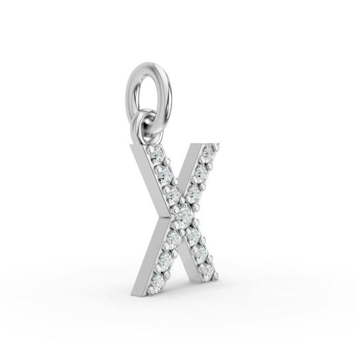 Round Shape Diamond Alphabet Collection in Gold