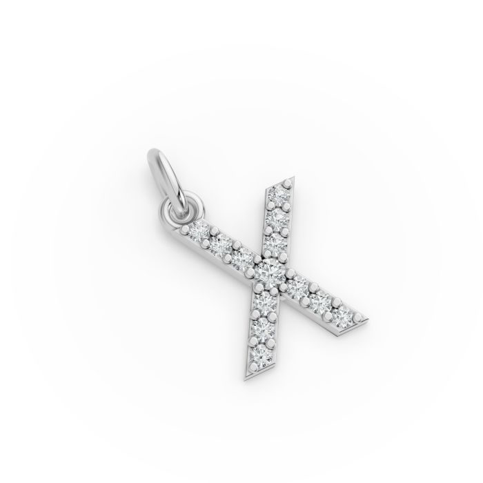 Round Shape Diamond Alphabet Collection in Gold