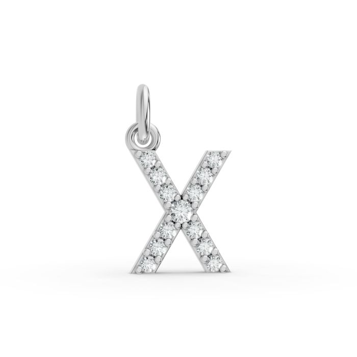 Round Shape Diamond Alphabet Collection in Gold