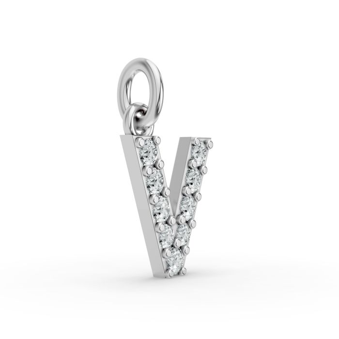 Round Shape Diamond Alphabet Collection in Gold