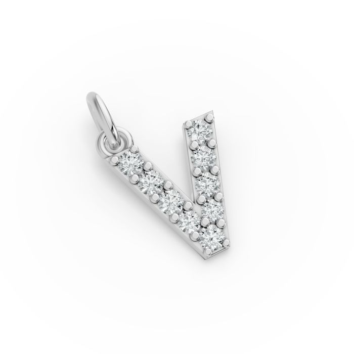 Round Shape Diamond Alphabet Collection in Gold