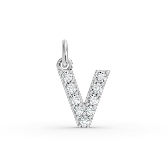 Round Shape Diamond Alphabet Collection in Gold