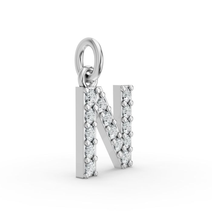 Round Shape Diamond Alphabet Collection in Gold