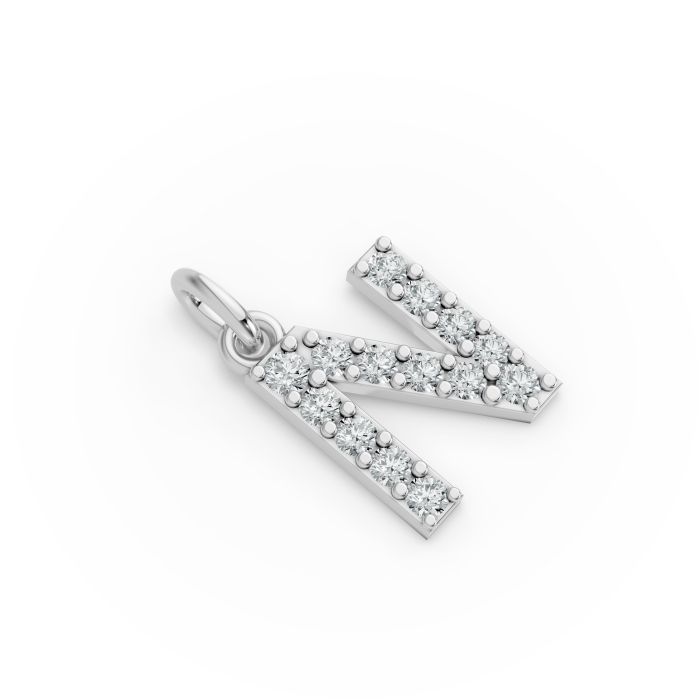Round Shape Diamond Alphabet Collection in Gold