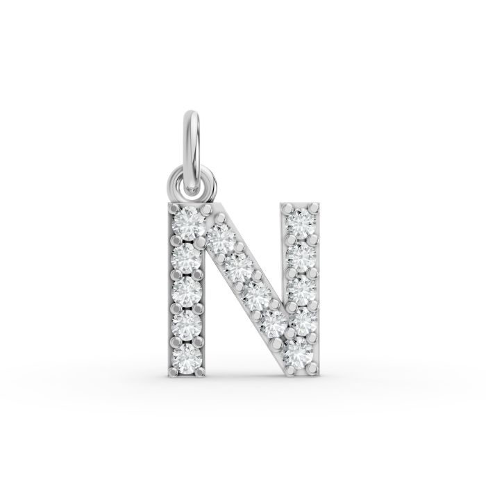 Round Shape Diamond Alphabet Collection in Gold