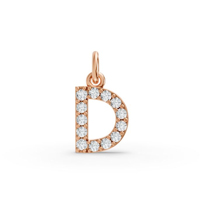 Round Shape Diamond Alphabet Collection in Gold
