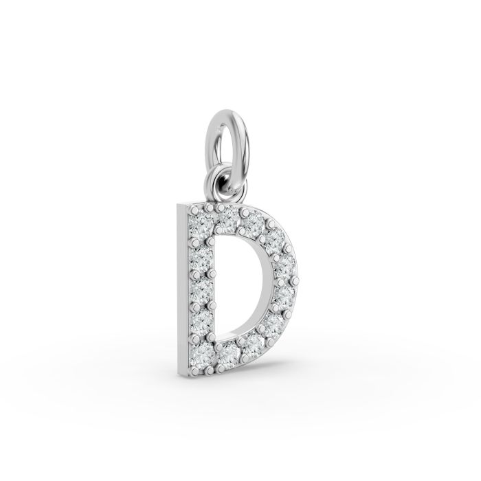 Round Shape Diamond Alphabet Collection in Gold