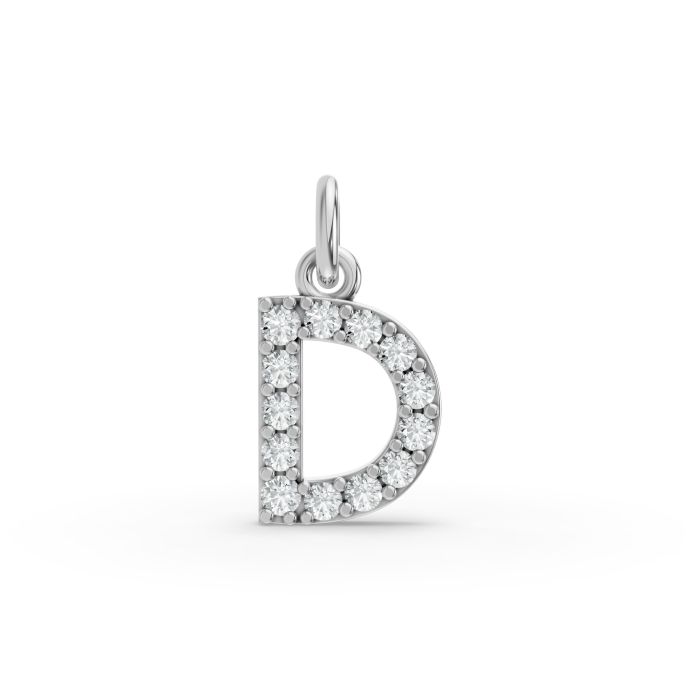 Round Shape Diamond Alphabet Collection in Gold