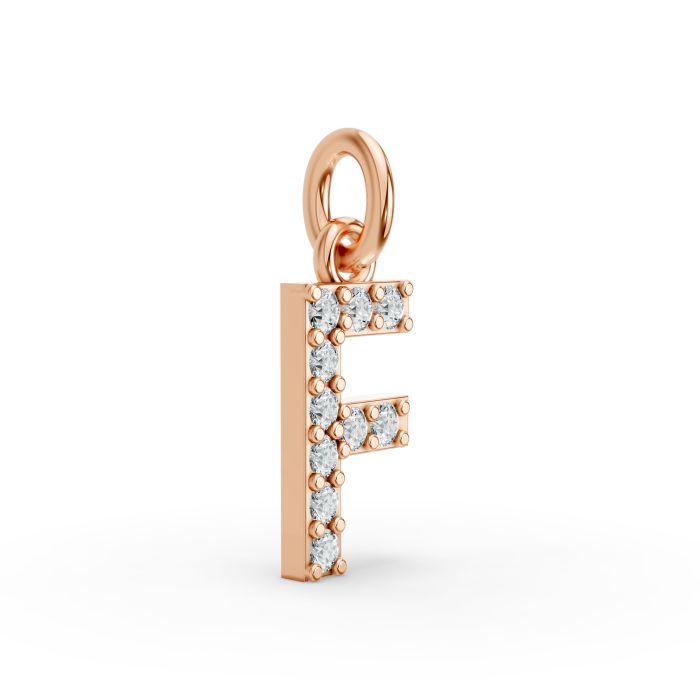 Round Shape Diamond Alphabet Collection in Gold