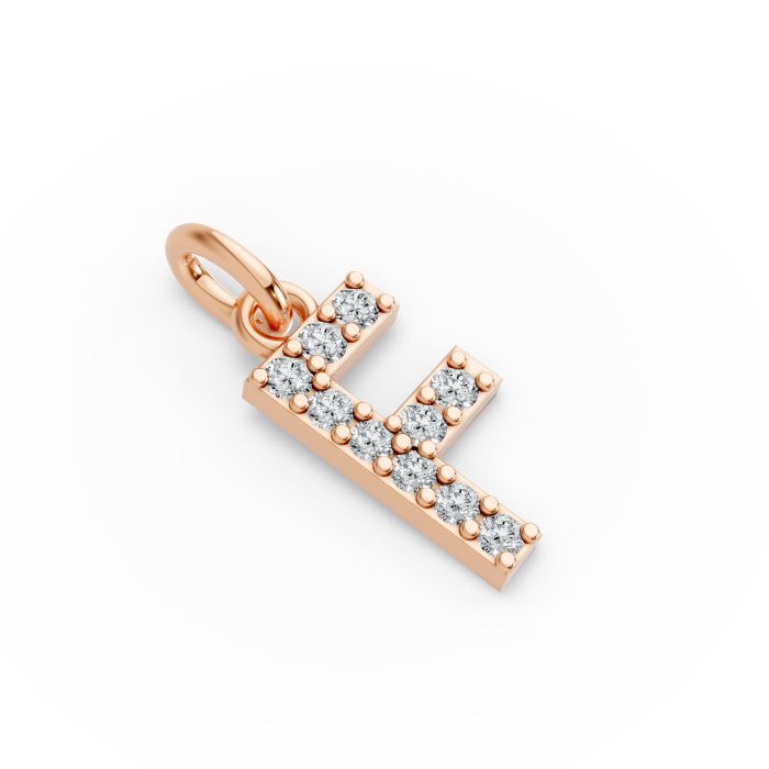 Round Shape Diamond Alphabet Collection in Gold