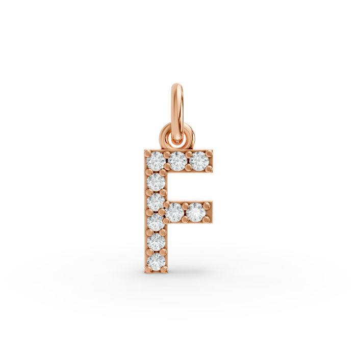 Round Shape Diamond Alphabet Collection in Gold