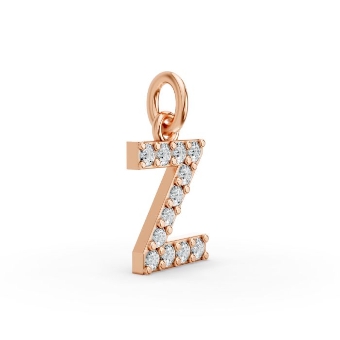 Round Shape Diamond Alphabet Collection in Gold