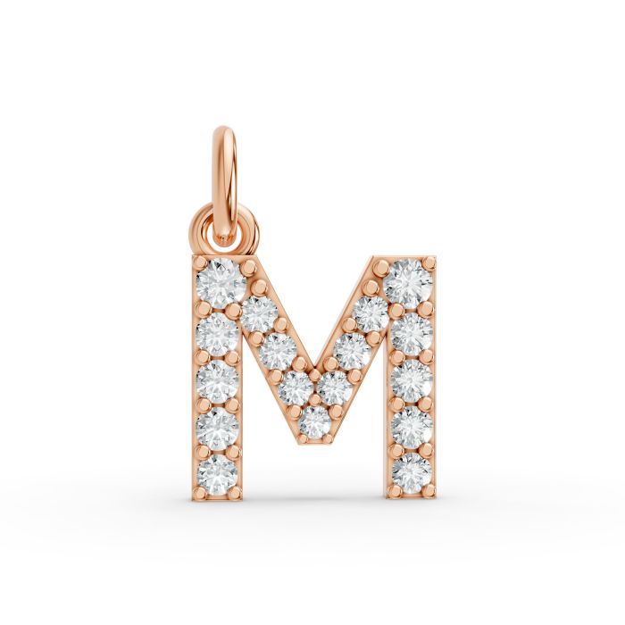 Round Shape Diamond Alphabet Collection in Gold