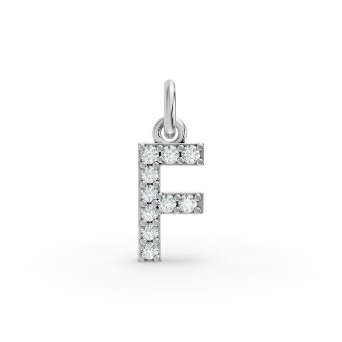 Round Shape Diamond Alphabet Collection in Gold