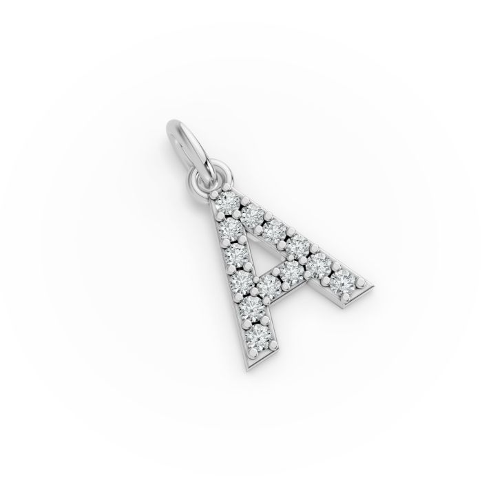 Round Shape Diamond Alphabet Collection in Gold