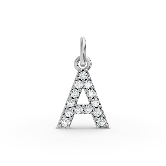 Round Shape Diamond Alphabet Collection in Gold