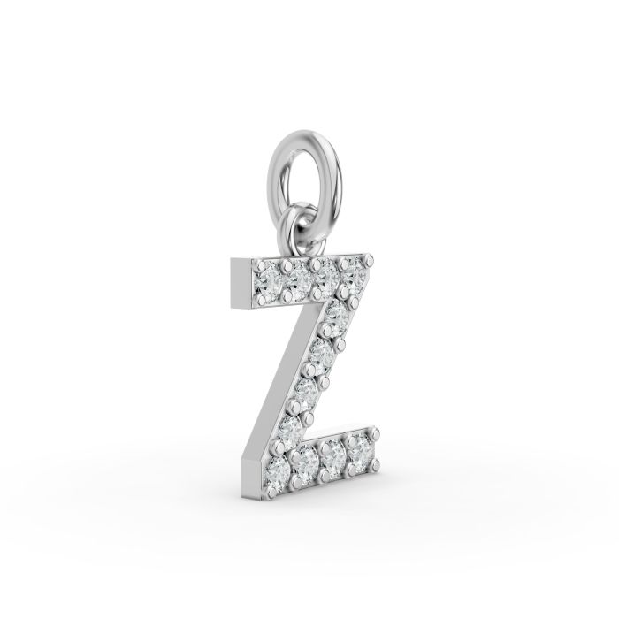 Round Shape Diamond Alphabet Collection in Gold