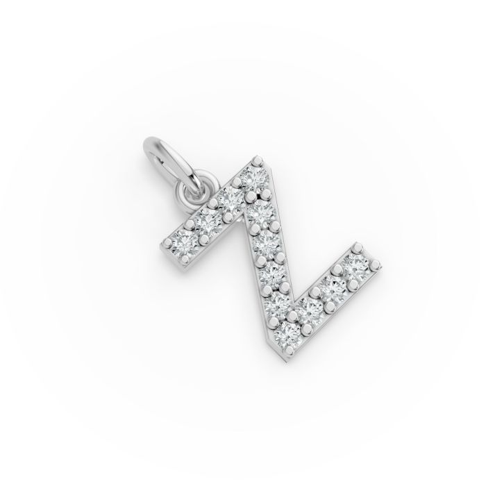 Round Shape Diamond Alphabet Collection in Gold