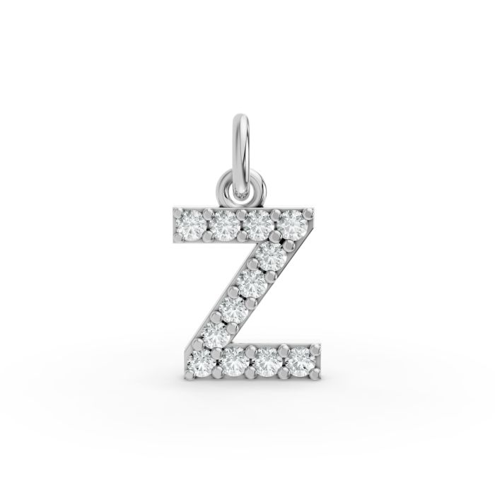 Round Shape Diamond Alphabet Collection in Gold