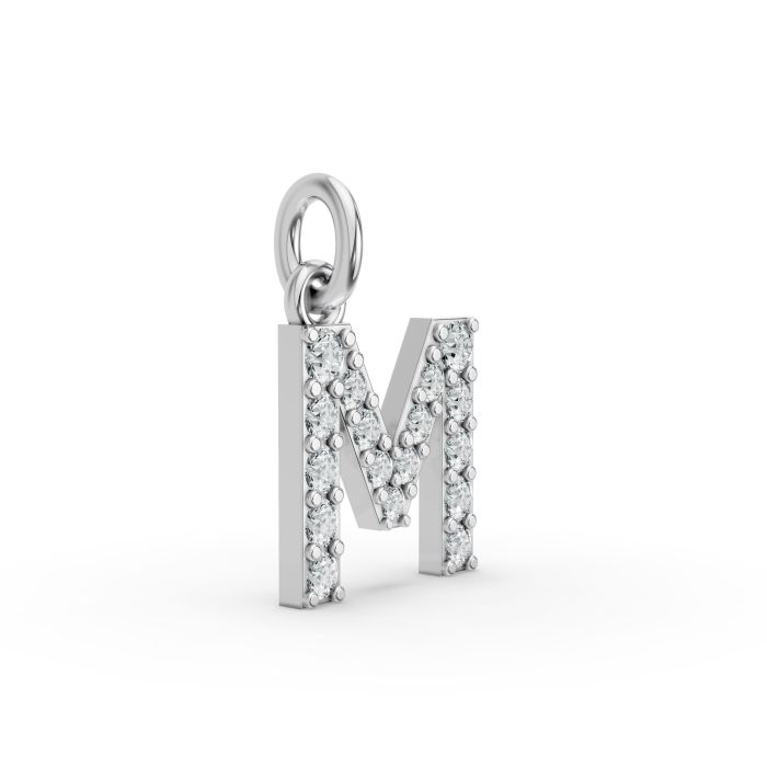Round Shape Diamond Alphabet Collection in Gold
