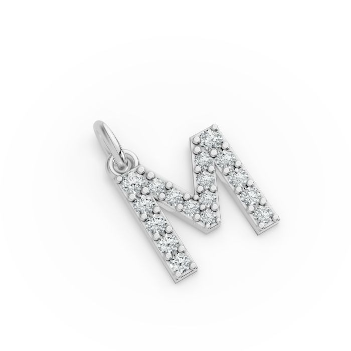 Round Shape Diamond Alphabet Collection in Gold