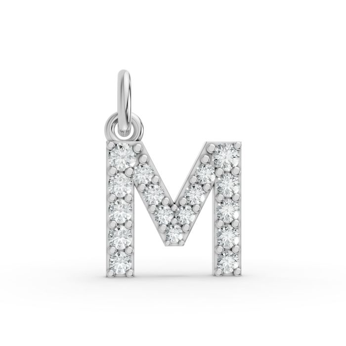 Round Shape Diamond Alphabet Collection in Gold