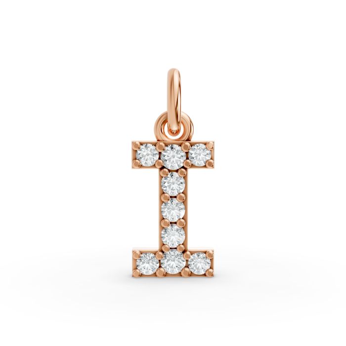 Round Shape Diamond Alphabet Collection in Gold