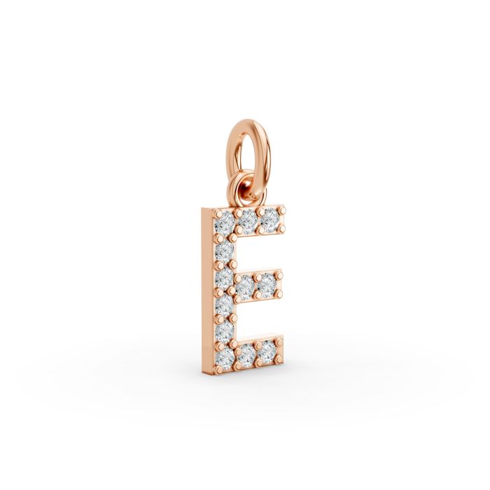 Round Shape Diamond Alphabet Collection in Gold