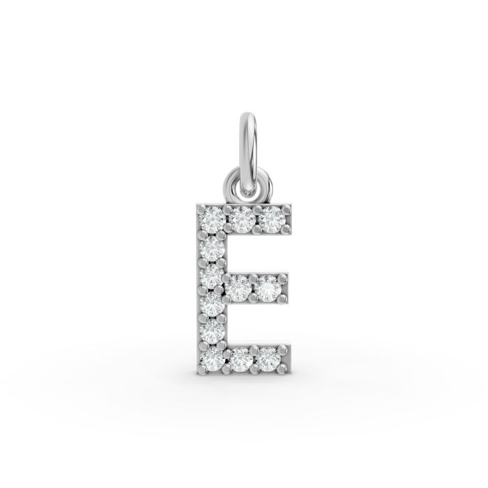 Round Shape Diamond Alphabet Collection in Gold