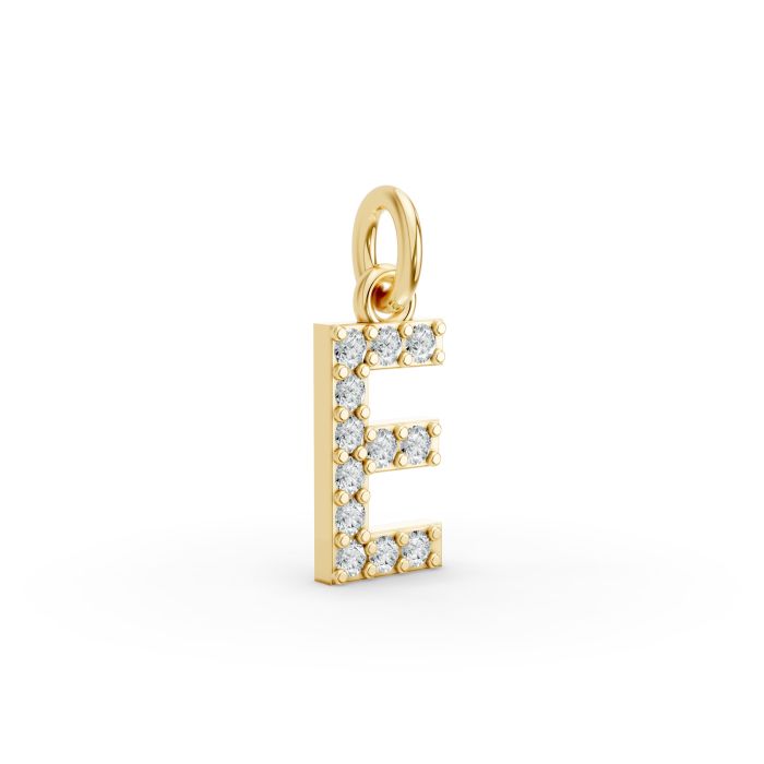 Round Shape Diamond Alphabet Collection in Gold