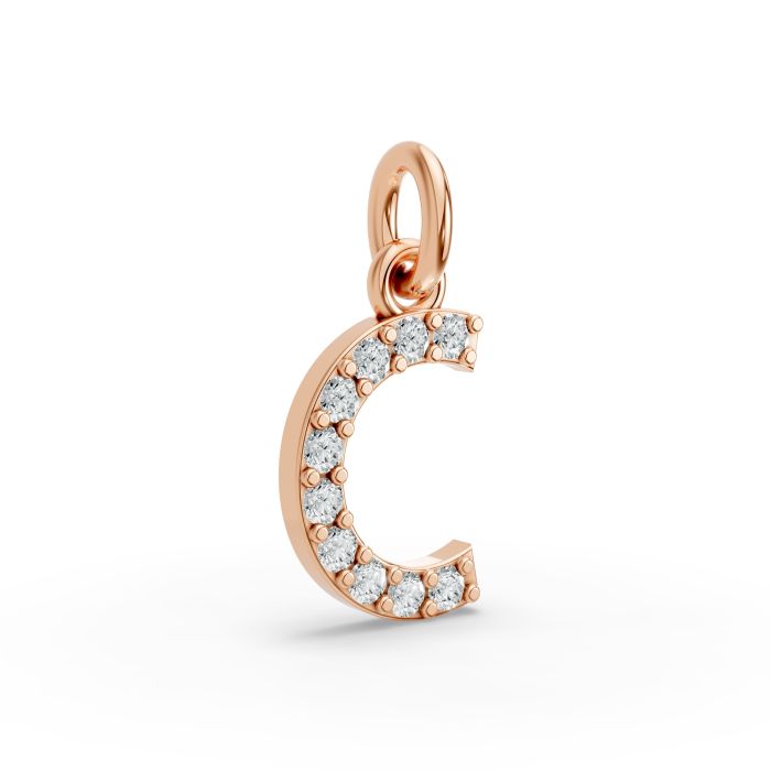 Round Shape Diamond Alphabet Collection in Gold