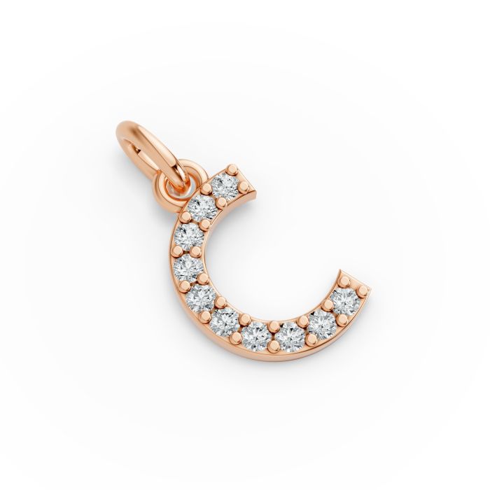 Round Shape Diamond Alphabet Collection in Gold