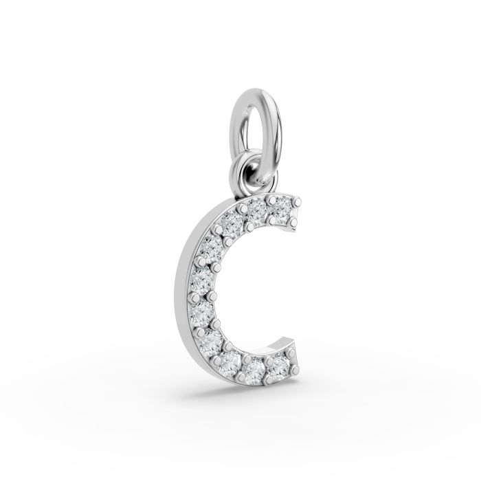 Round Shape Diamond Alphabet Collection in Gold