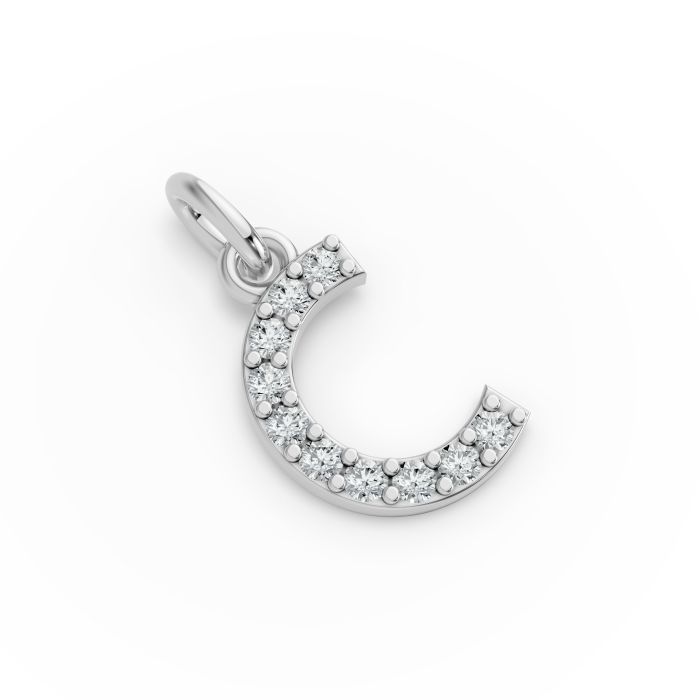 Round Shape Diamond Alphabet Collection in Gold